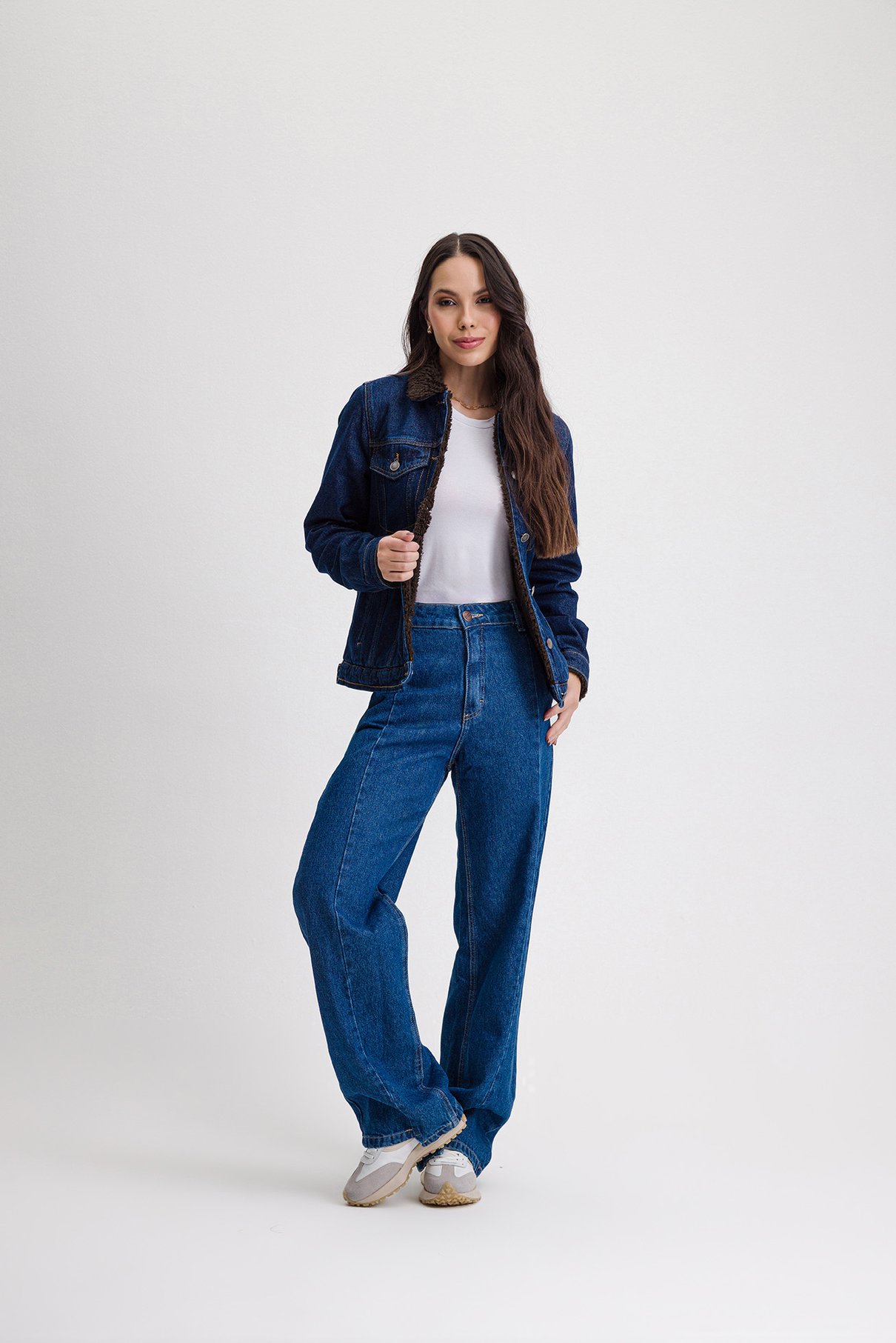 17 calca jeans baggy cinza